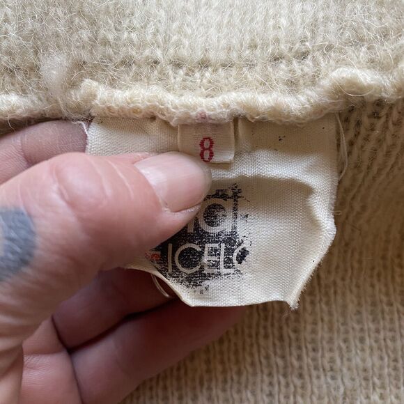 Vintage 70’s Icelandic Wool Kids Unisex Zip Up Sweater. Collar. Size 8. - Picture 4 of 12